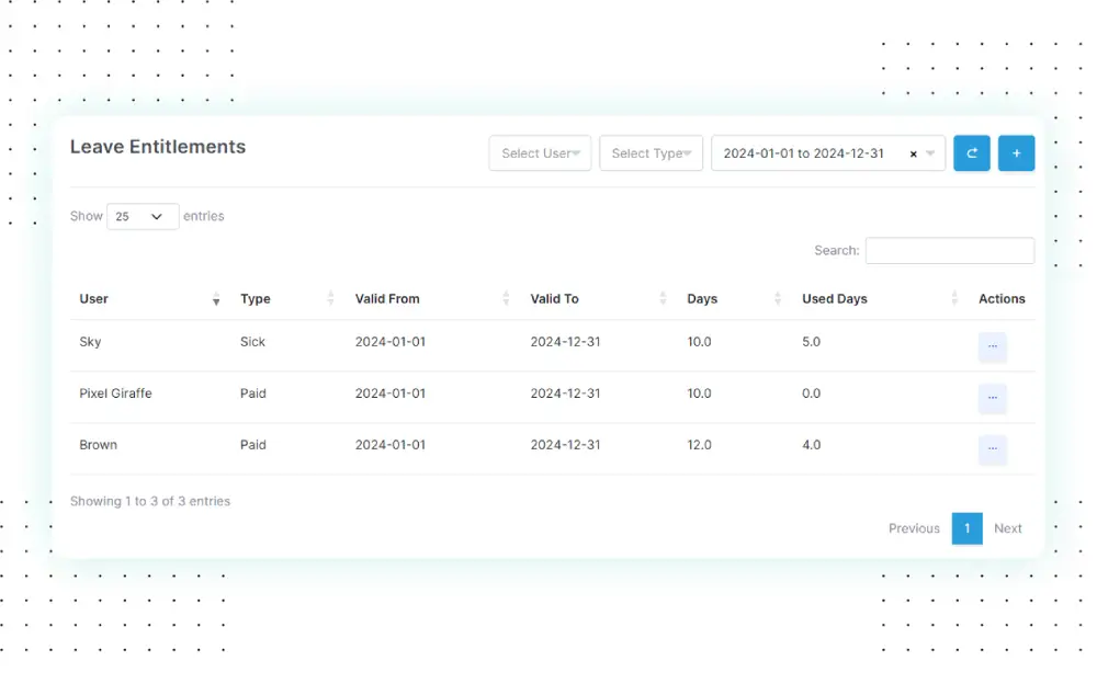正確な休暇トラッキング