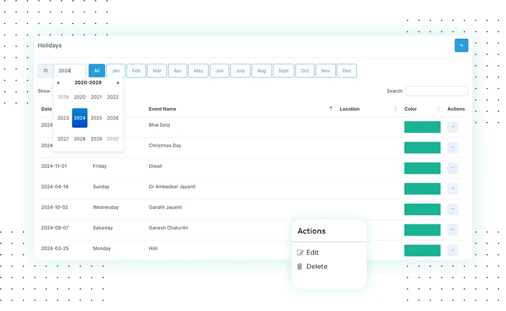 カレンダーにマークを付ける